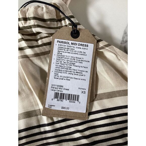 NWT prAna Parisol MIDI Dress Cargo Canopy Womens Sz XS Relaxed Fit 95.00 Retail - Picture 8 of 14